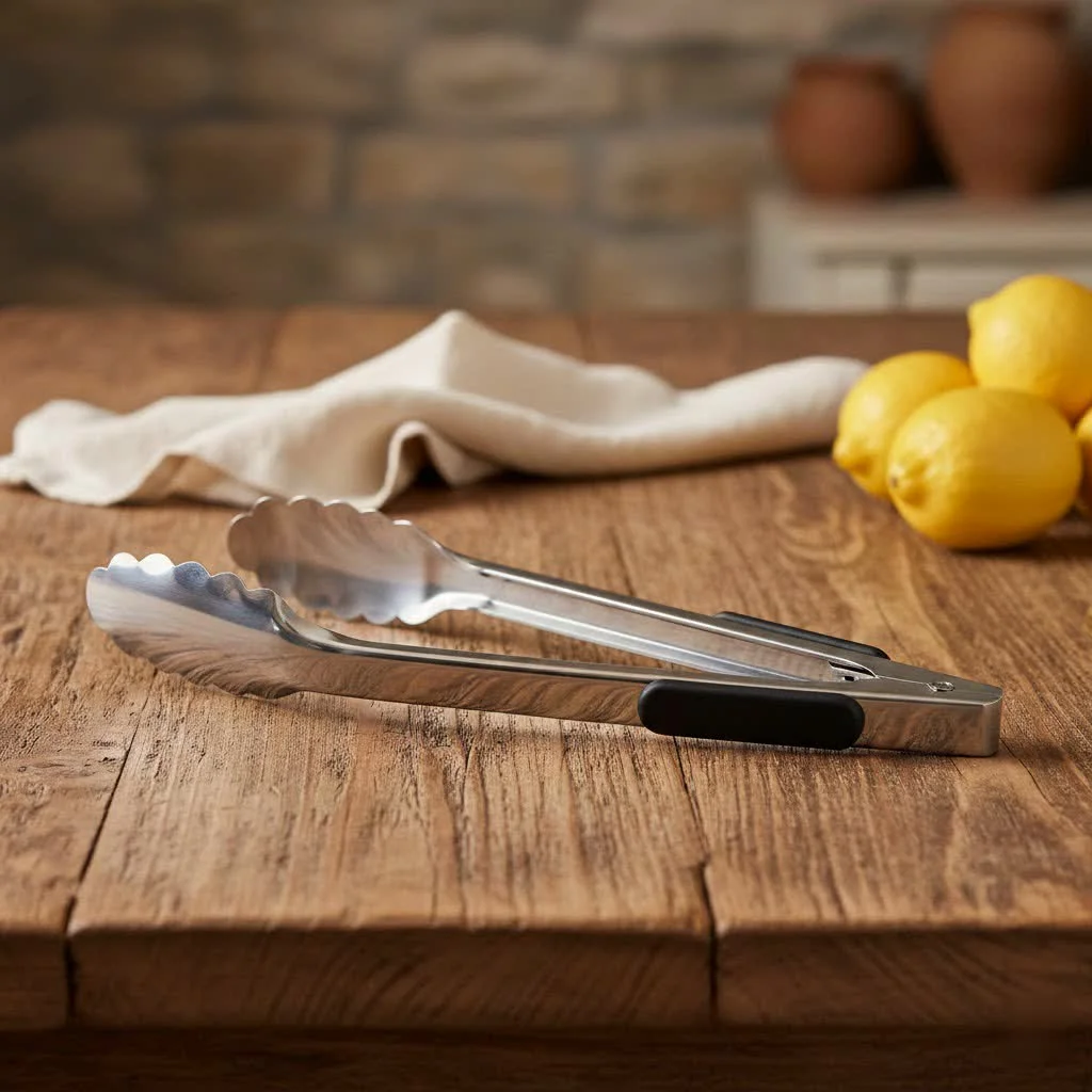 Metal kitchen tongs for grilling