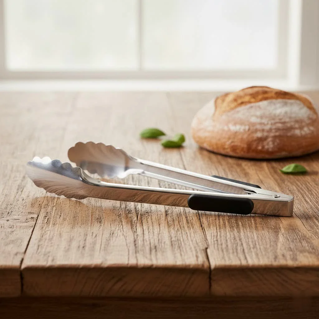 Wooden tongs for kitchen tasks