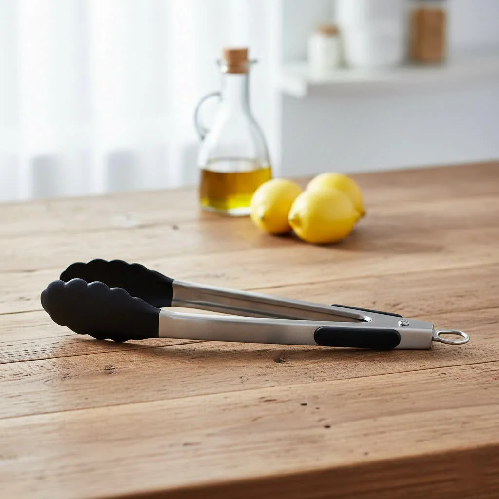 Heavy duty kitchen tongs for cooking